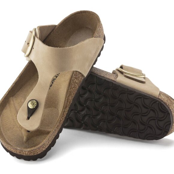 Gizeh Big Buckle Nubuck Leather Sandcastle 36 - Picture 1 of 8